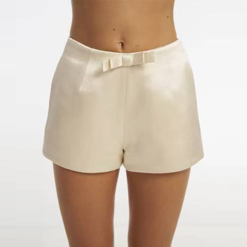 Damen Satin-Shorts mit eleganter Schleifen-Applikation EB