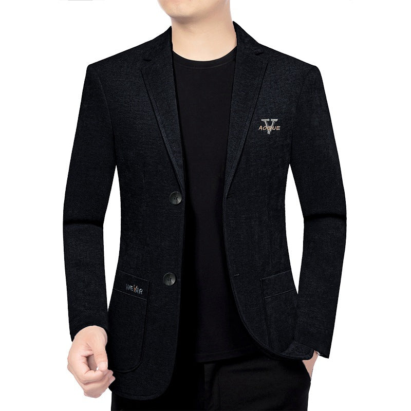 Herren Casual-Sakko in Denimoptik mit Slim-Fit und aufgesetzten Taschen EB