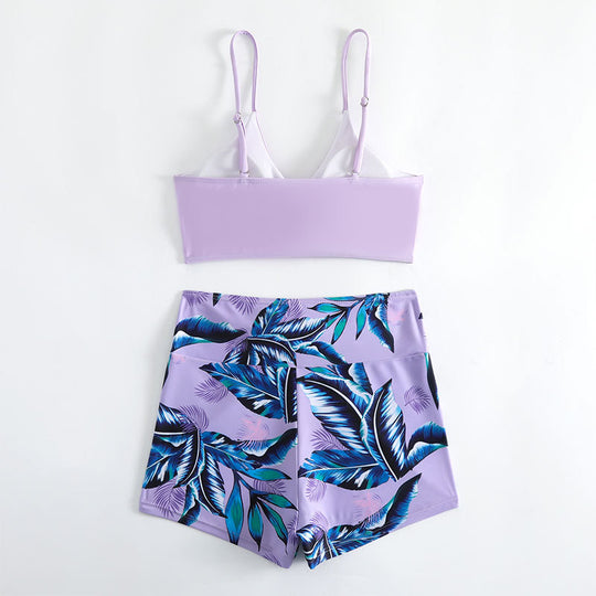 Damen Bikini-Set mit lässigem Crop-Top und verkürzten Shorts EB