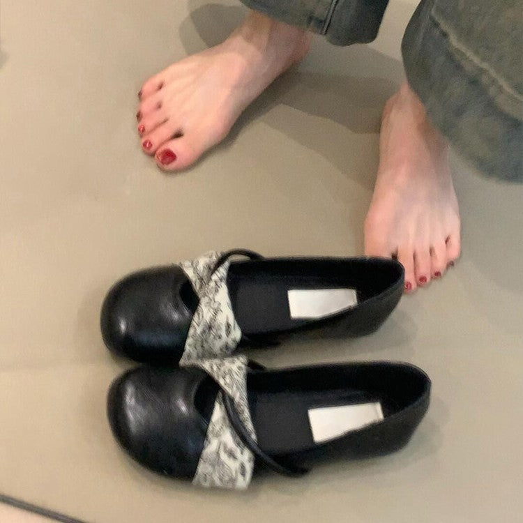 Damen Ballerinas mit floralem Riemendesign und komfortablem Fußbett EB