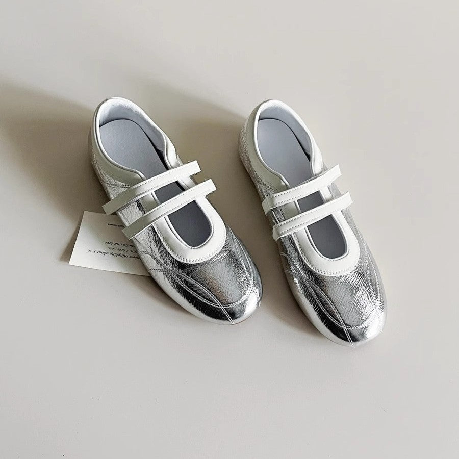 Damen Komfortable Ballerinas mit verstellbarem Riemendesign und atmungsaktiver Sohle EB