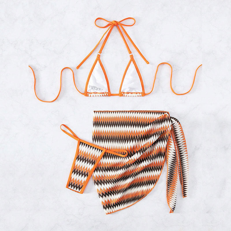 Damen Triangel-Bikini mit kreativen Slip-Design EB