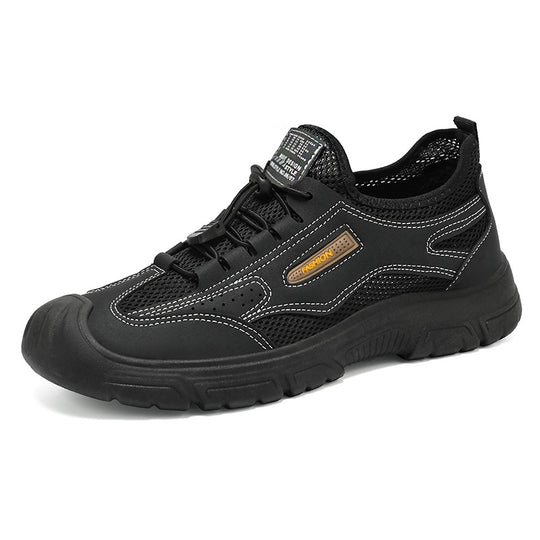 Herren nan robuster Mesh-Trekkingschuh mit verstärkter Gummizehenkappe, Schnellzug-Schnürung und griffiger Profilsohle EB