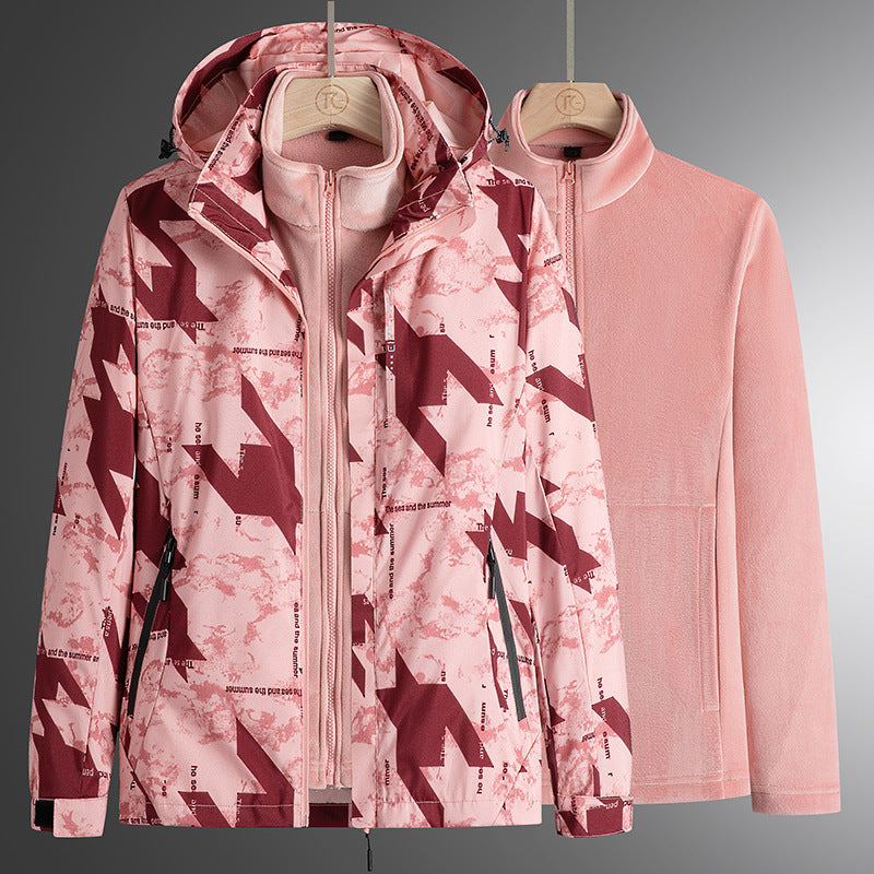 Herren modularer Softshell-Parka mit herausnehmbarer Fleece-Innenjacke, winddichter Außenhülle und verstellbarer Kapuze EB