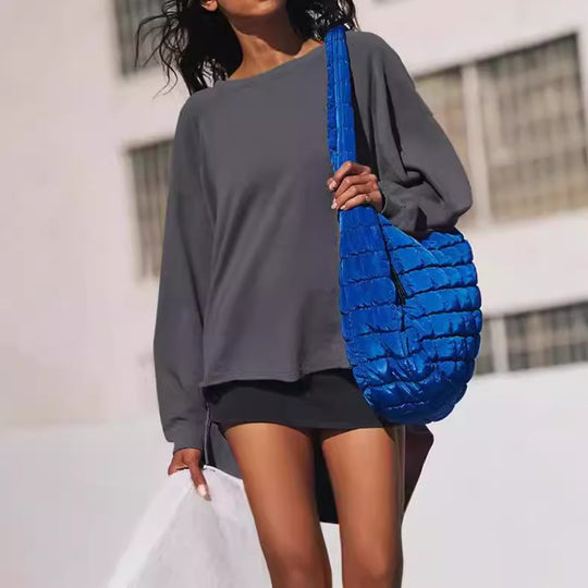 Damen Oversized Sweatshirt mit lässigem Schnitt und praktischen Taschen EB