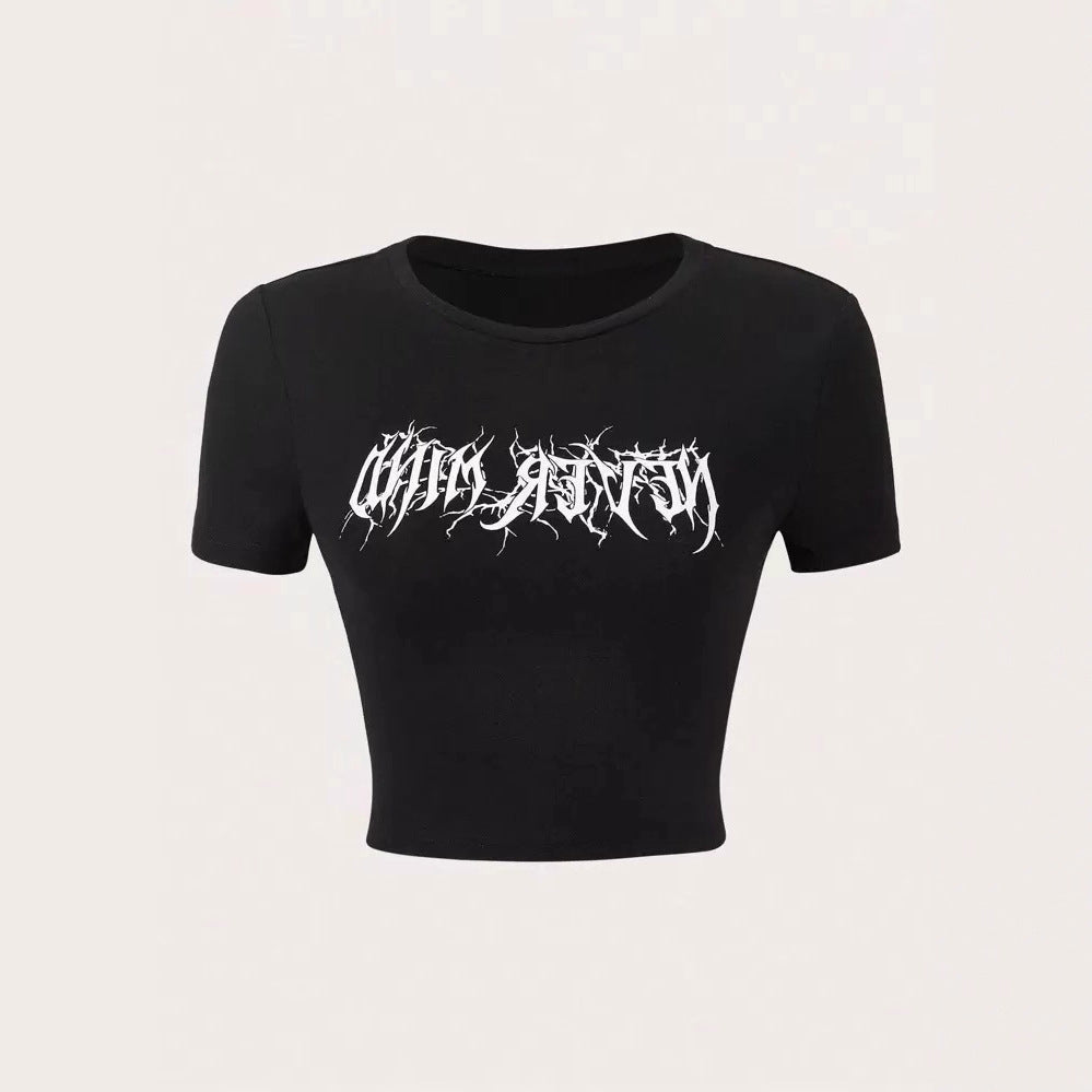Damen Crop-Pullover mit kreativem Statementdruck EB