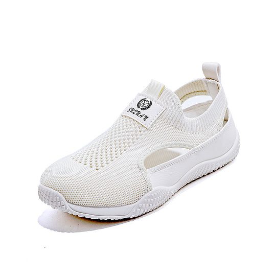 Damen Atmungsaktive Sportsneaker mit elastischem Strickdesign und rutschfester Sohle EB