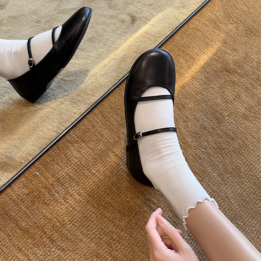 Damen Elegante Ballerinas mit modischem Riemchen und schimmerndem Obermaterial EB