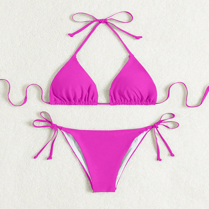 Damen Triangel-Bikini mit verstellbaren Trägern und raffiniertem Schnitt EB