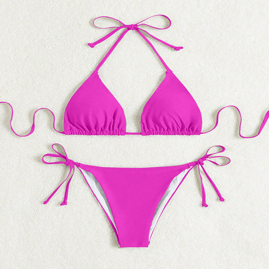 Damen Triangel-Bikini mit verstellbaren Trägern und raffiniertem Schnitt EB