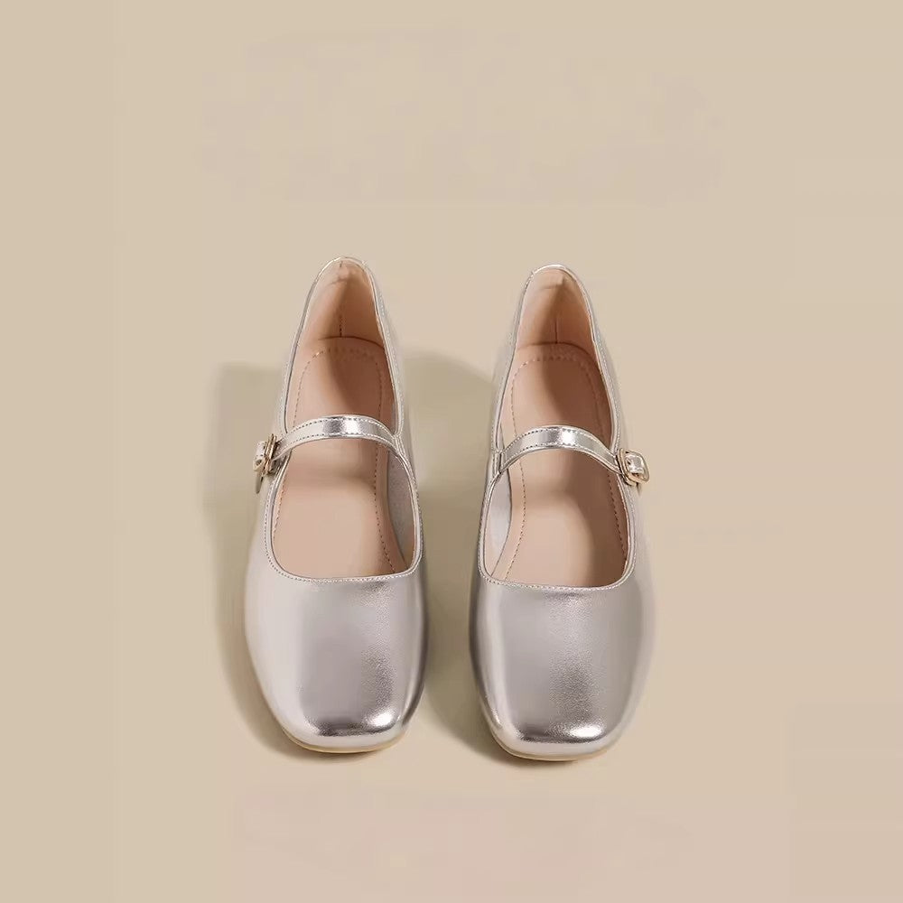 Damen elegante Ballerinas mit dekorativer Schnalle EB