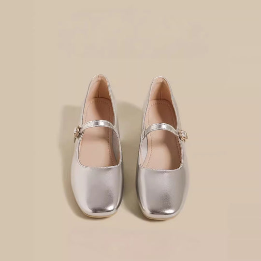 Damen elegante Ballerinas mit dekorativer Schnalle EB