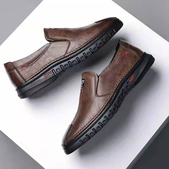 Herren Elegante Leder Slipper mit rutschfester Sohle und weichem Innenfutter EB