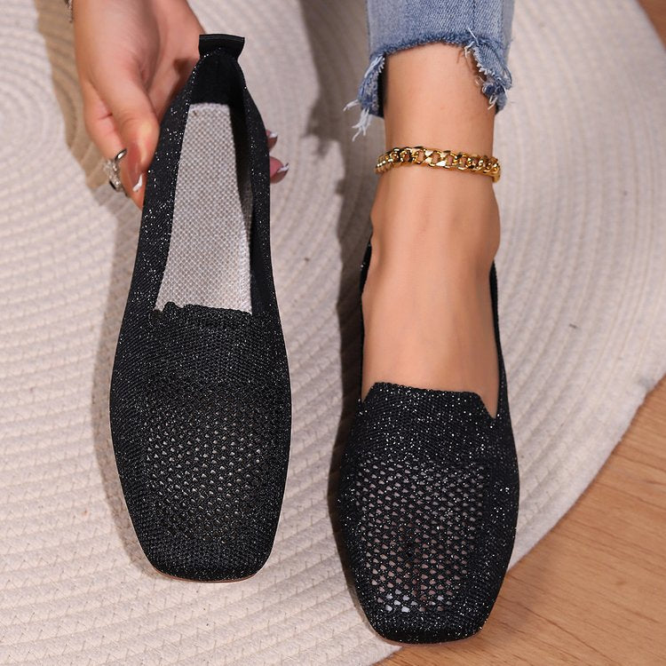 Damen Slip-On Mokassins aus atmungsaktivem Netzmaterial EB