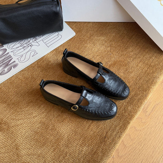 Damen Mokassins mit modischen Cut-Outs und elegantem Schnallenverschluss EB