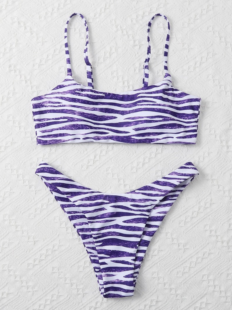Damen Bikini-Set mit zeitgemäßem Zebra-Print EB