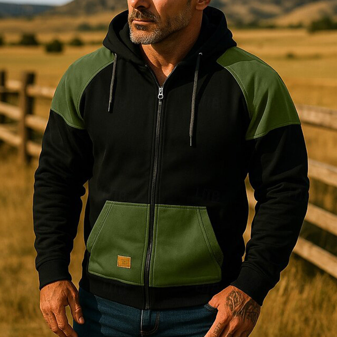 Herren Sportliche Kapuzenjacke mit Farbblockdesign EB