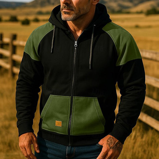 Herren Sportliche Kapuzenjacke mit Farbblockdesign EB