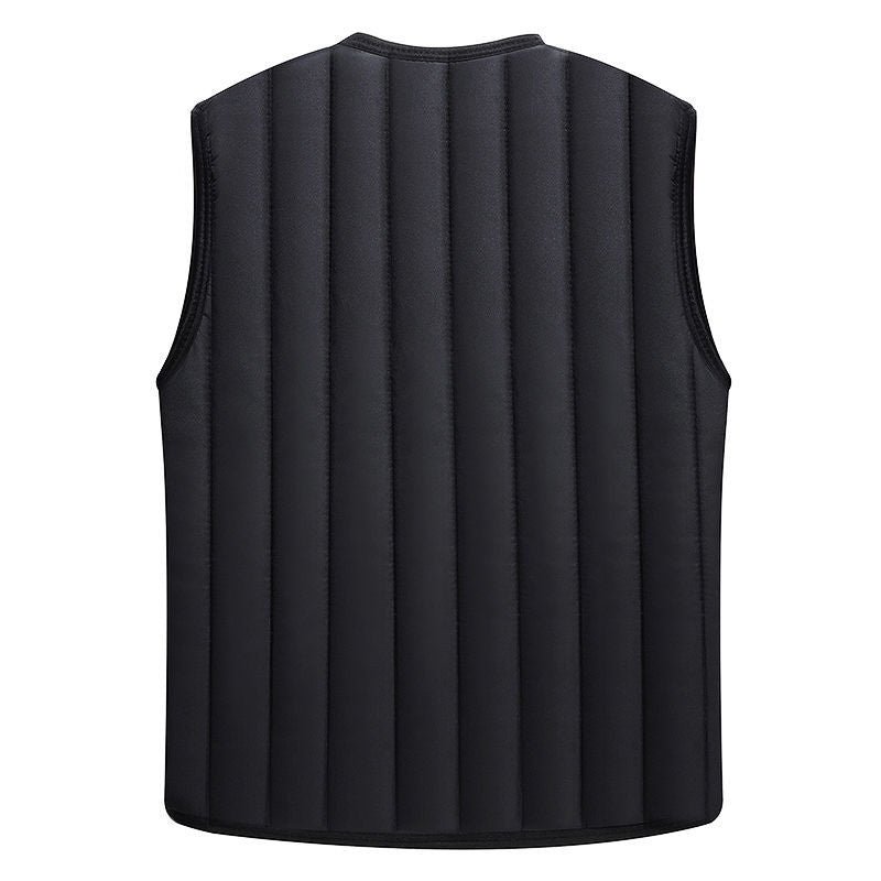 Herren Steppweste mit kuscheliger Teddyfleece‑Innenseite, knöpfbare Front und aufgesetzten Taschen EB