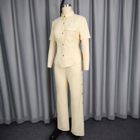 Damen Chic Blusen- und Hosen-Set EB