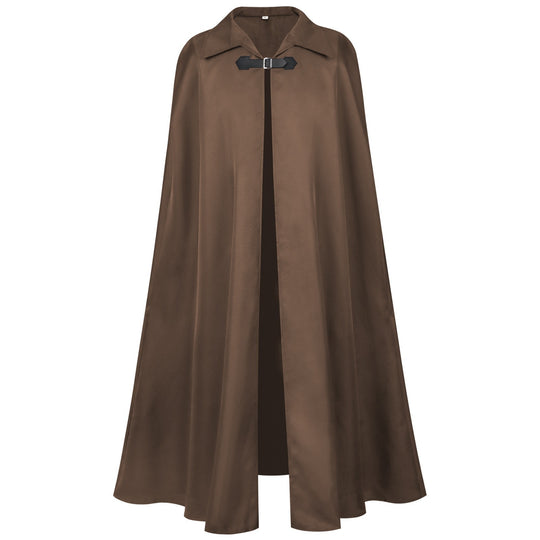 Unisex nan langer Kapuzenumhang mit weitem Fall, abnehmbarem Schultercape und verdecktem Bindesystem Eb