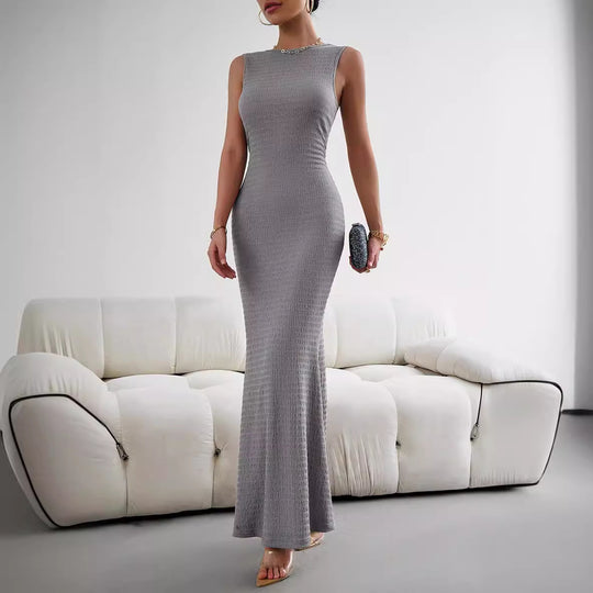 Damen Maxikleid mit figurbetontem Schnitt und elegantem Schlitz EB
