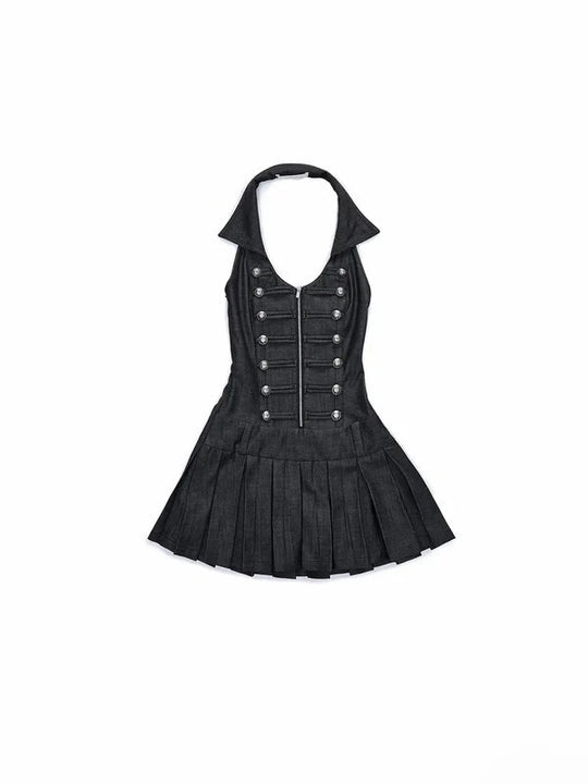 Damen Military-inspirierte Kleid EB
