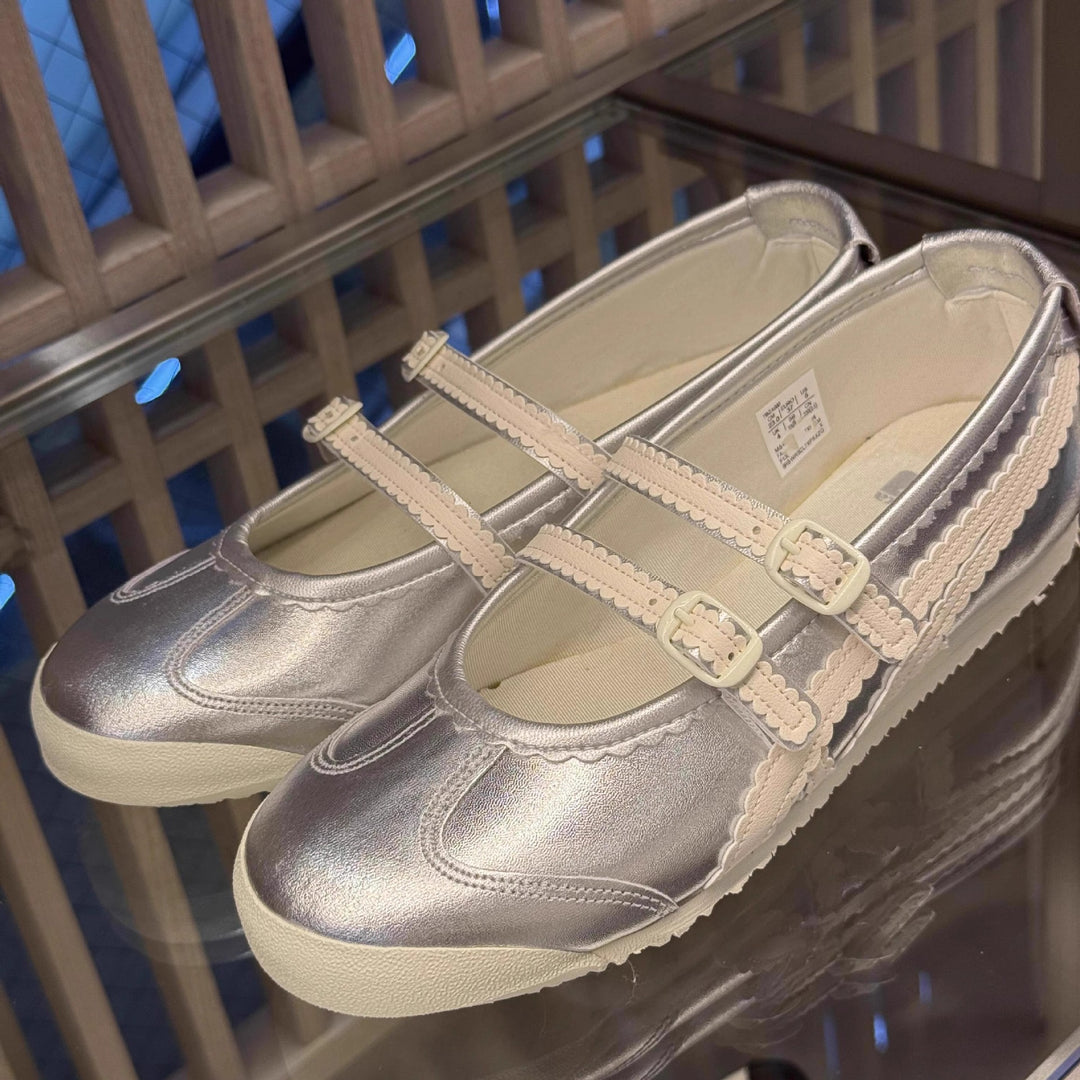 Damen Ballerinas mit verspieltem Riemendesign und hochwertiger Lederoberfläche EB