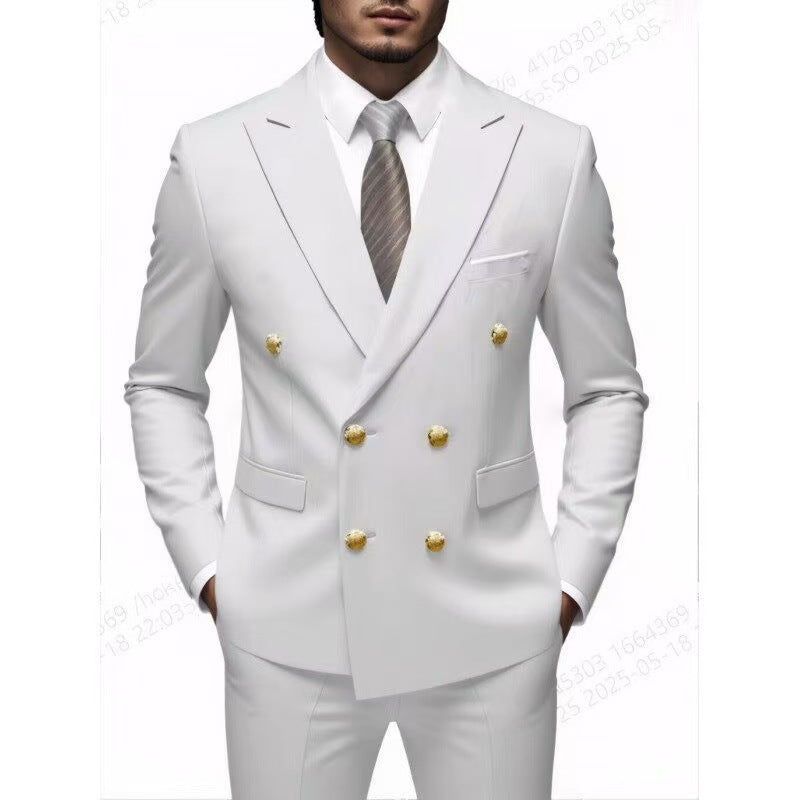 Herren nan doppelreihiges Abend-Sakko mit Zierknöpfen, schmaler Silhouette und eleganter Verarbeitung EB