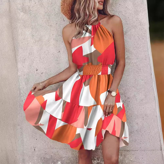 Damen Trendiges Kleid mit Raffung und asymmetrischem Saum EB