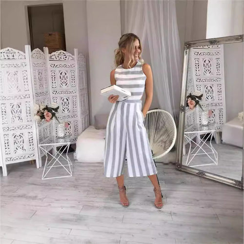 Damen Jumpsuit mit eleganten Streifen und tailliertem Schnitt EB