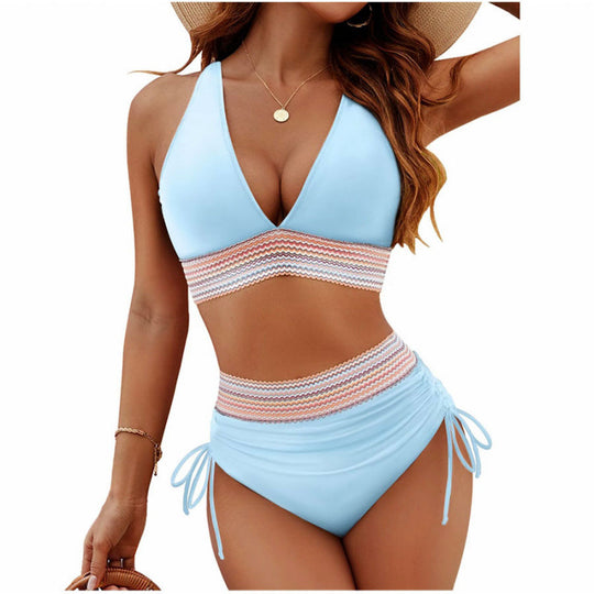 Damen Triangel-Bikini mit verstellbaren Riemen und moderner Rüschenoptik EB