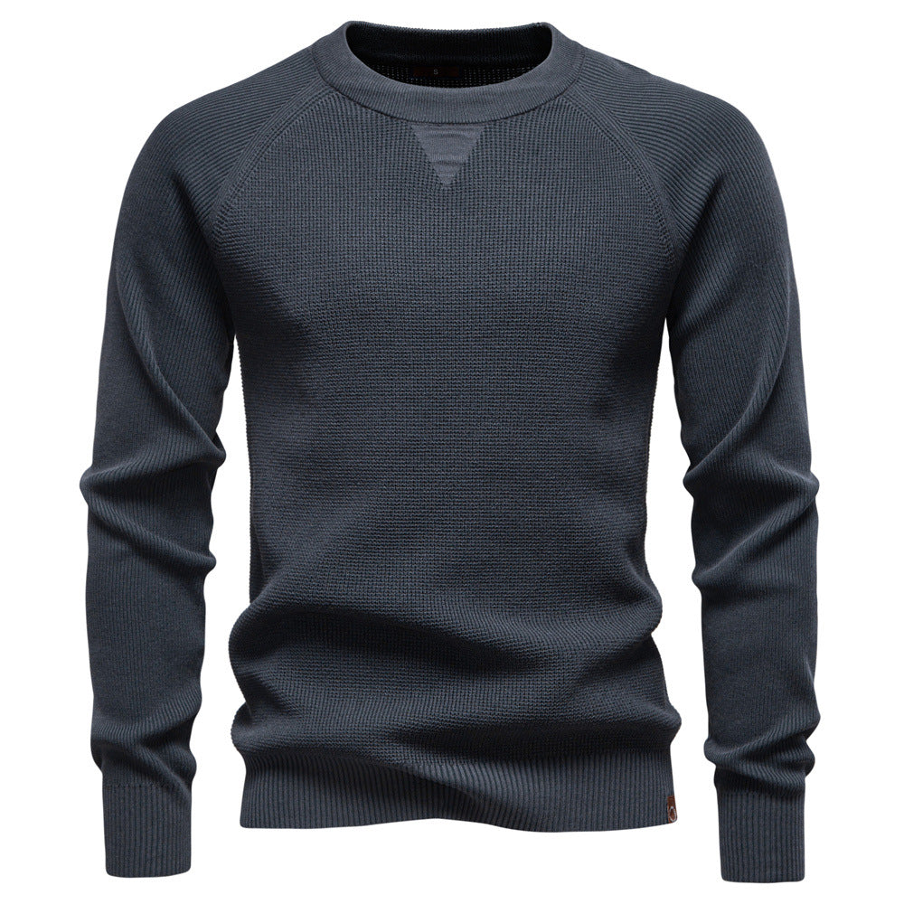 Herren Strickpullover mit innovativem Strukturmuster und Rundhalsausschnitt EB