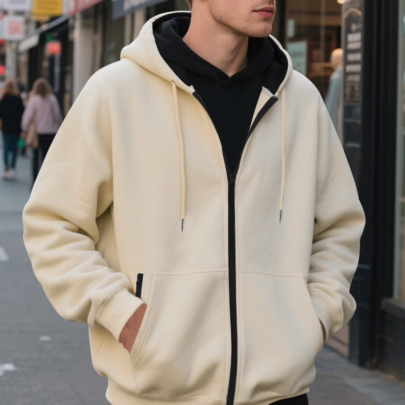 Herren Zip-Hoodie mit praktischen Taschen und atmungsaktiver Fleece-Innenausstattung EB