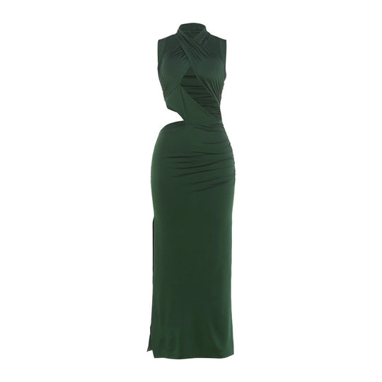 Damen Elegantes Maxikleid mit raffinierten Drapierungen und schlankem Schnitt EB