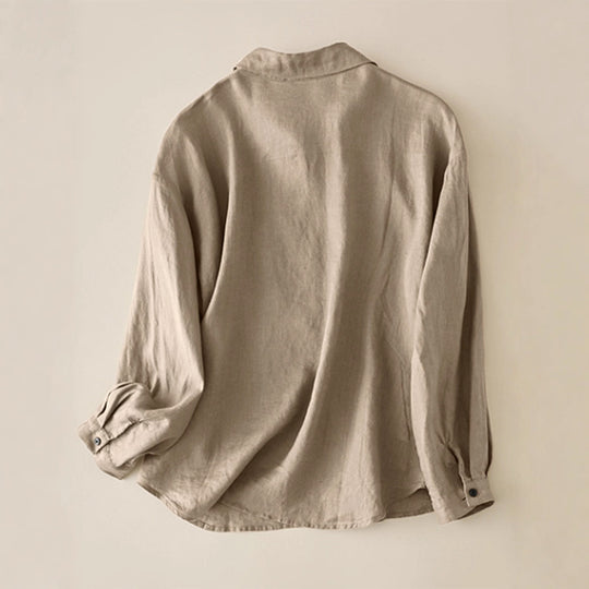 Damen Leichtes Hemd mit lässigem Schnitt und Brusttasche EB