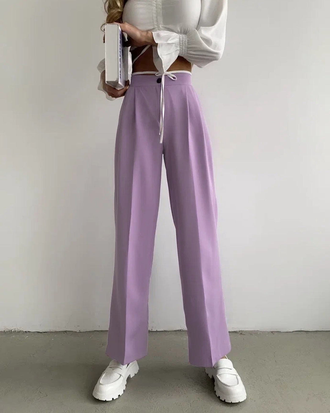 Damen Weite Palazzo-Hose mit elastischem Bund und praktischen Taschen EB