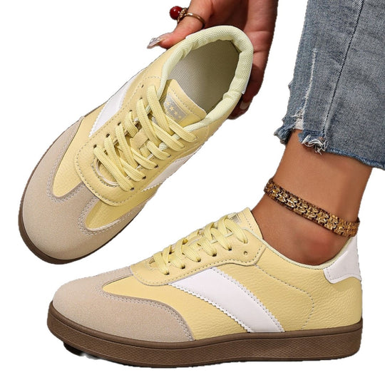 Damen Modische und komfortable Sneakers mit metallic Oberfläche EB