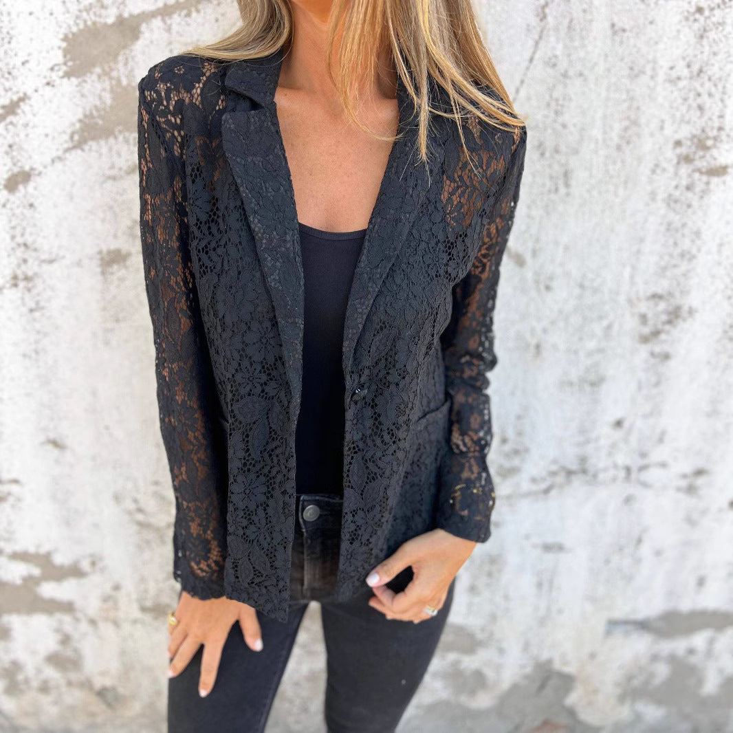 Damen elegante Spitzenblazer EB