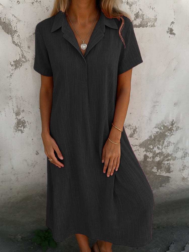 Damen Hemdkleid aus leichtem Stoff mit Knopfdetails EB