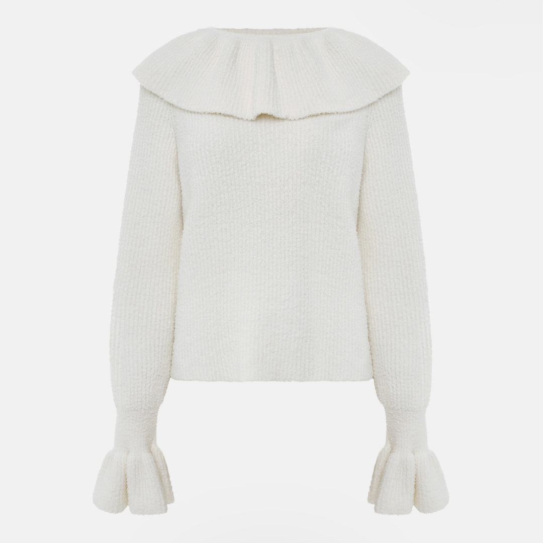 Damen Pullover mit weitem Rollkragen und Volantärmeln Eichborn Berlin
