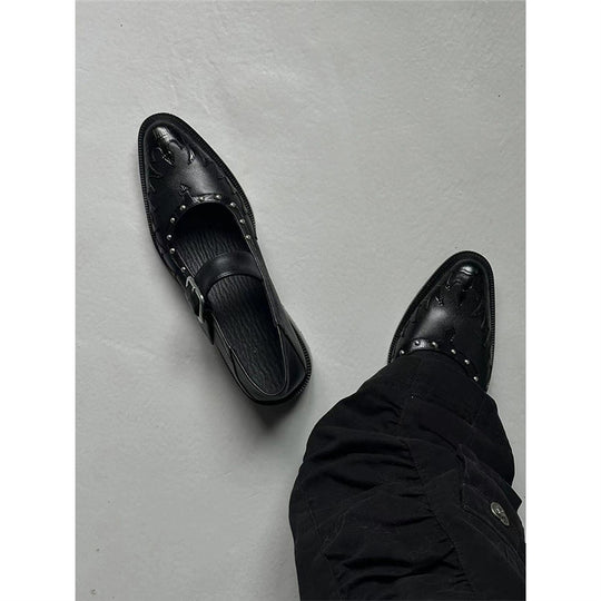 Damen elegante Schnürschuhe mit dekorativen Schnallen EB