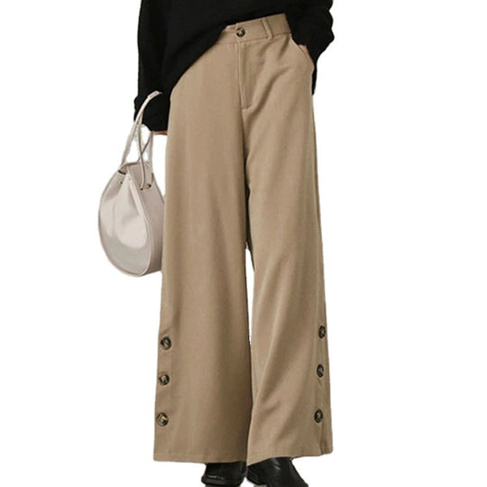 Damen Weite Hosen mit Knopfdetails EB