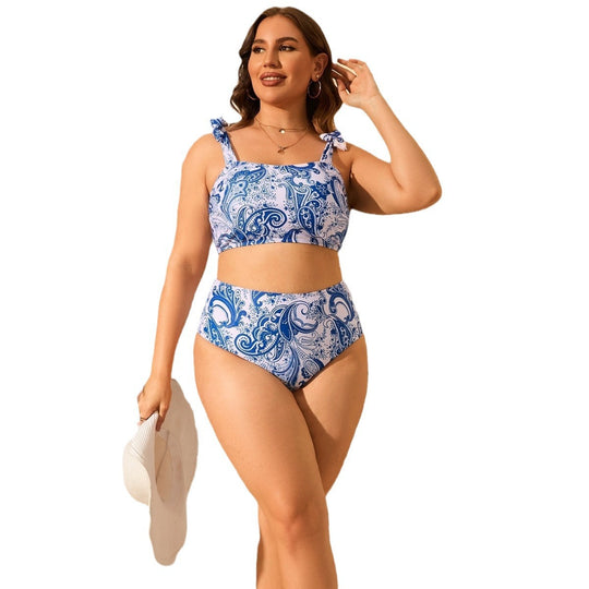 Damen Hochtailliertes Bikini-Set mit floralem Muster EB