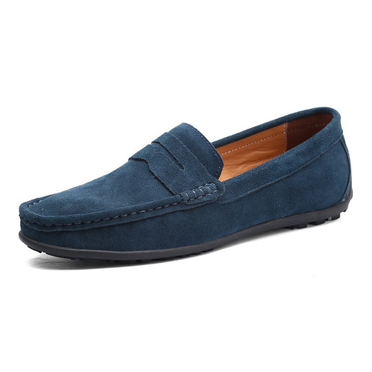 Herren nan eleganter Wildleder-Loafer mit handgenähter Moccasinnaht und rutschfester Gummiprofilsohle EB