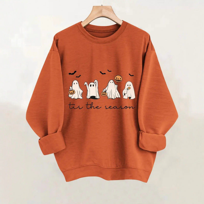 Damen Sweatshirt mit verspielt gruseligem Motiv EB