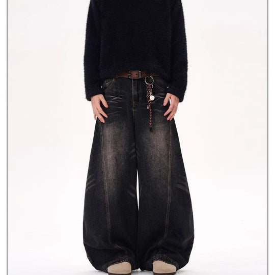 Damen Weite Jeans im lässigen Urban-Style mit hohem Bund EB
