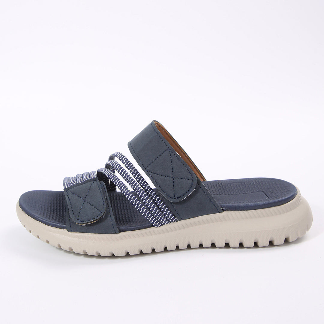 Damen bequeme Slipper mit verstellbarem Riemendesign und rutschfester Sohle EB