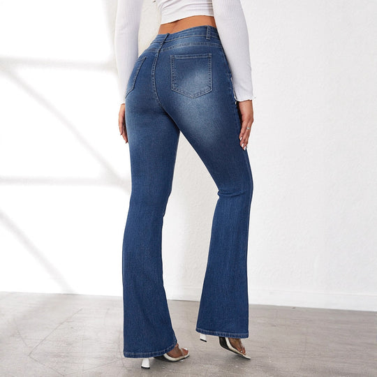 Damen Flared Jeans mit hohem Bund und moderner Passform EB