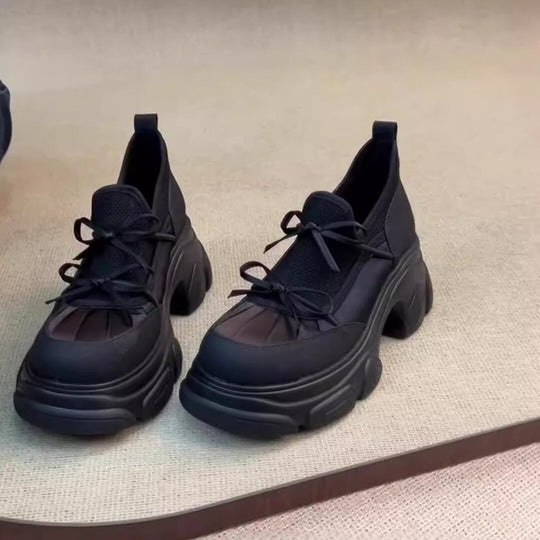 Damen modische Sneaker mit voluminösem Sohlenprofil und atmungsaktiver Oberfläche EB
